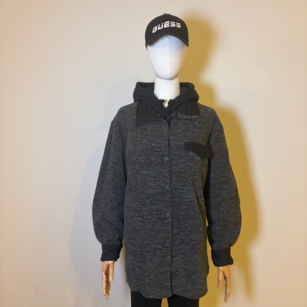 🌟 NWOT Lee Riders Dark Gray Fleece Shacket/Shirt Jacket - Women's XXL